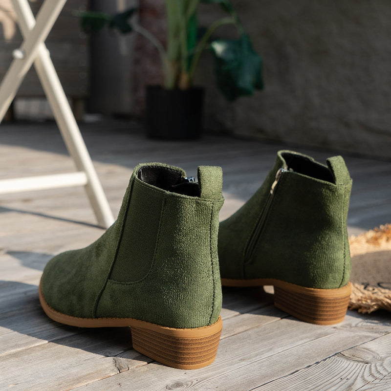 Veganistische Zwarte Enkellaarsjes Dames met Amandelneus en Blokhak – Comfortabel en Stijlvol 4