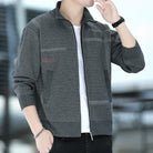 Verzwaarde Gebreide Jas met Fleece Voering en Opstaande Kraag – Uniek Lineair Patroon voor Comfort en Stijl 1