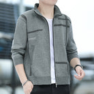 Verzwaarde Gebreide Jas met Fleece Voering en Opstaande Kraag – Uniek Lineair Patroon voor Comfort en Stijl 5