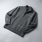 Verzwaarde Gebreide Jas met Fleece Voering en Opstaande Kraag – Uniek Lineair Patroon voor Comfort en Stijl 7