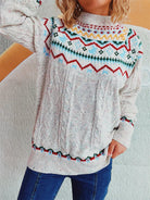 Warme Damestrui met Fair Isle Patroon - Comfortabele Losse Pasvorm voor Winter, Verkrijgbaar in Maten S t/m 2XL 4