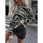 Warme Damestrui met Zebraprint en Opstaande Kraag – Perfect voor de Winter 4