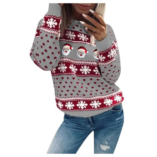 Warme Foute Kersttrui Dames met Loose Fit en Feestelijk Design - Perfect voor de Winter 2