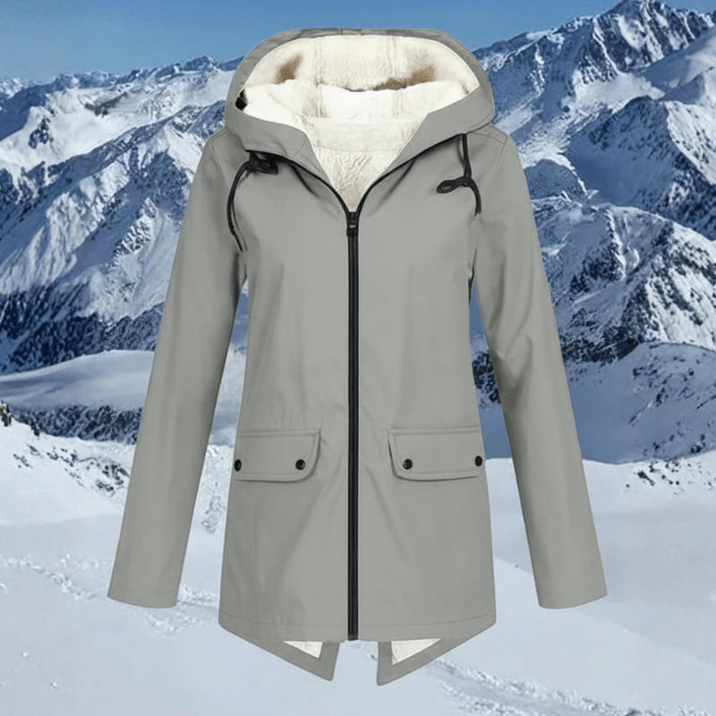 Waterdichte Fleece Gevoerde Winterjas Dames met Capuchon – Comfortabele Pasvorm voor Koude Dagen 1