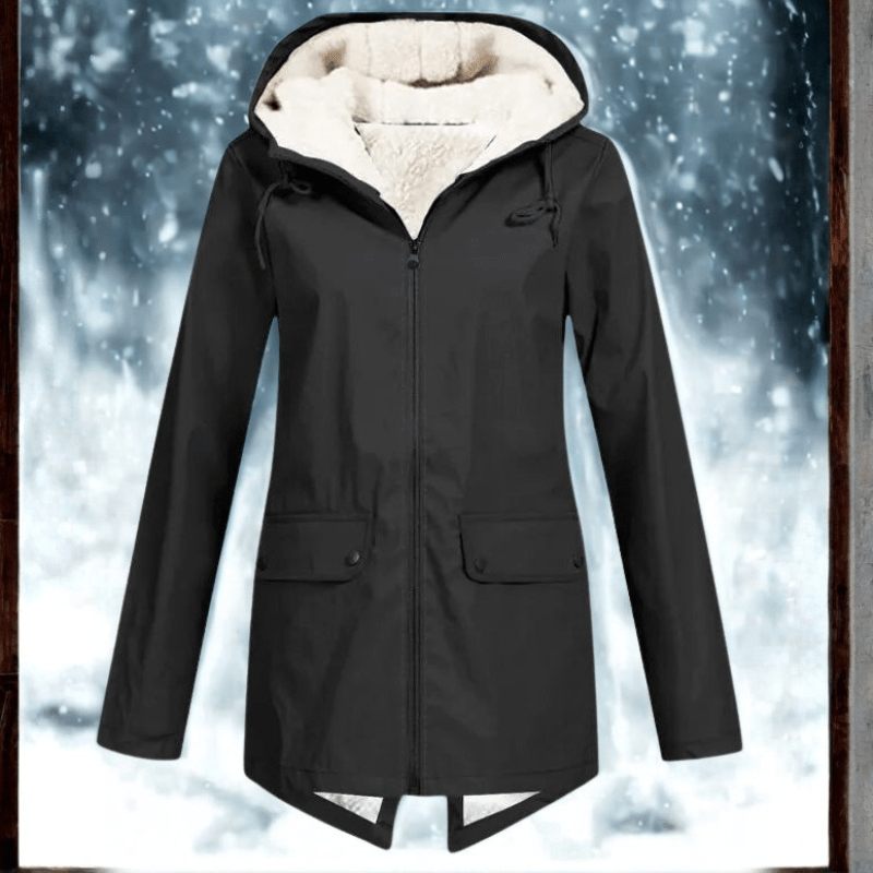 Waterdichte Fleece Gevoerde Winterjas Dames met Capuchon – Comfortabele Pasvorm voor Koude Dagen 4