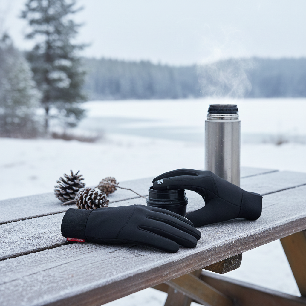 Winter Fietshandschoenen Heren - Waterdicht, Thermisch Geïsoleerd, Touchscreen, Antislip Grip, Zwart 2