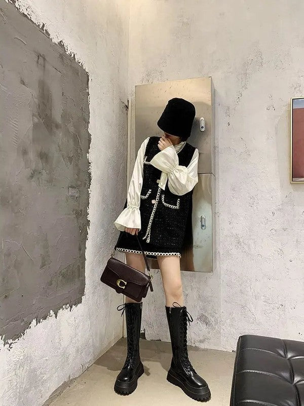 Winterlaarzen Dames met Imitatiebont Voering voor Comfort en Warmte - Zwart/Bruin, Maten 36-41 2