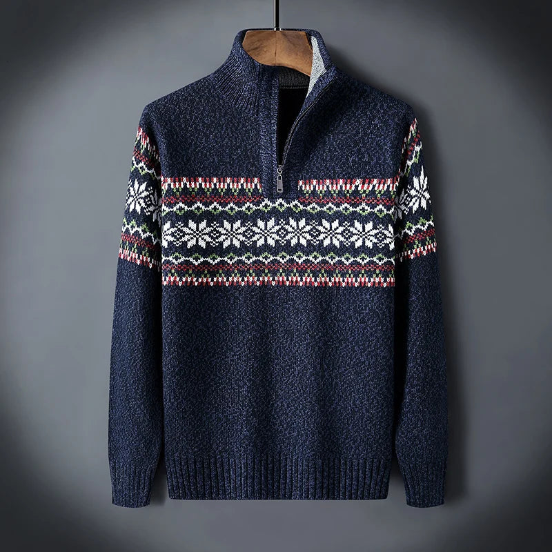 Wollen Trui Dames met Kwartrits en Fair Isle-patroon – Zachte Isolerende Wolmix voor Winterdagen 1