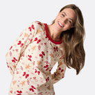 Zachte Peperkoek Kerstpyjama Dames - Katoenmix met Elastaan, Elastische Pasvorm voor Nachtkleding Dames 2