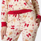 Zachte Peperkoek Kerstpyjama Dames - Katoenmix met Elastaan, Elastische Pasvorm voor Nachtkleding Dames 5