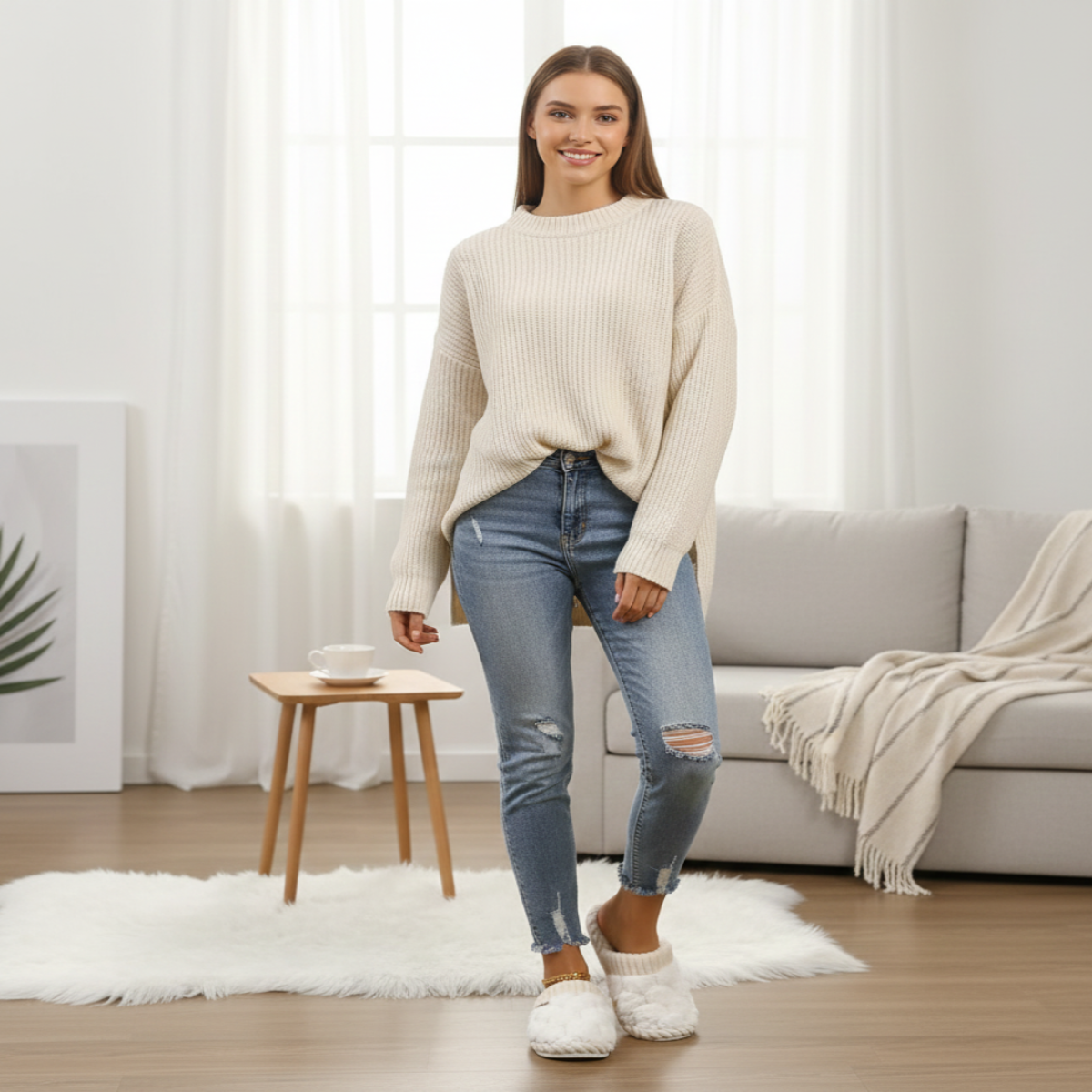 Zachte Winterpantoffels Dames met Antislipzolen in Elegante Pasteltinten – Comfortabele Sloffen voor Thuisgebruik 0