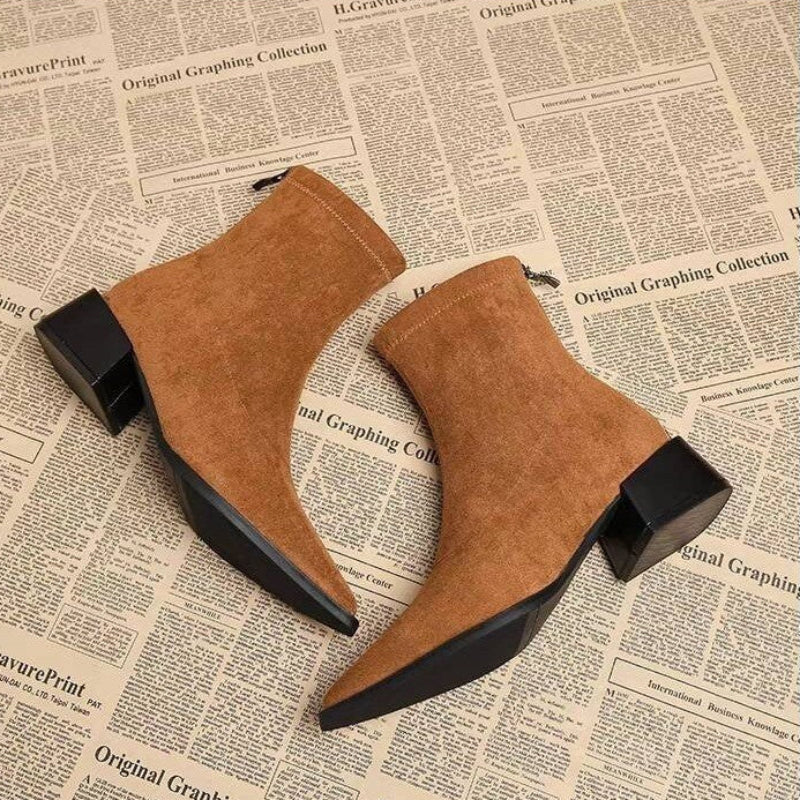 Zwarte Dames Laarzen van Leer met Slank Profiel en Puntige Neus - Elegante Winterlaarzen 4