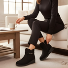 Zwarte Enkellaars Dames met Hak en Zijdelingse Ritssluiting - Comfortabele Binnenzool en Lichtgewicht Wigzool 1