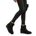 Zwarte Enkellaars Dames met Hak en Zijdelingse Ritssluiting - Comfortabele Binnenzool en Lichtgewicht Wigzool 3