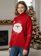 Dames Kerst-Sweatshirt met Col – Fijne Gebreide Trui voor de Feestdagen 1
