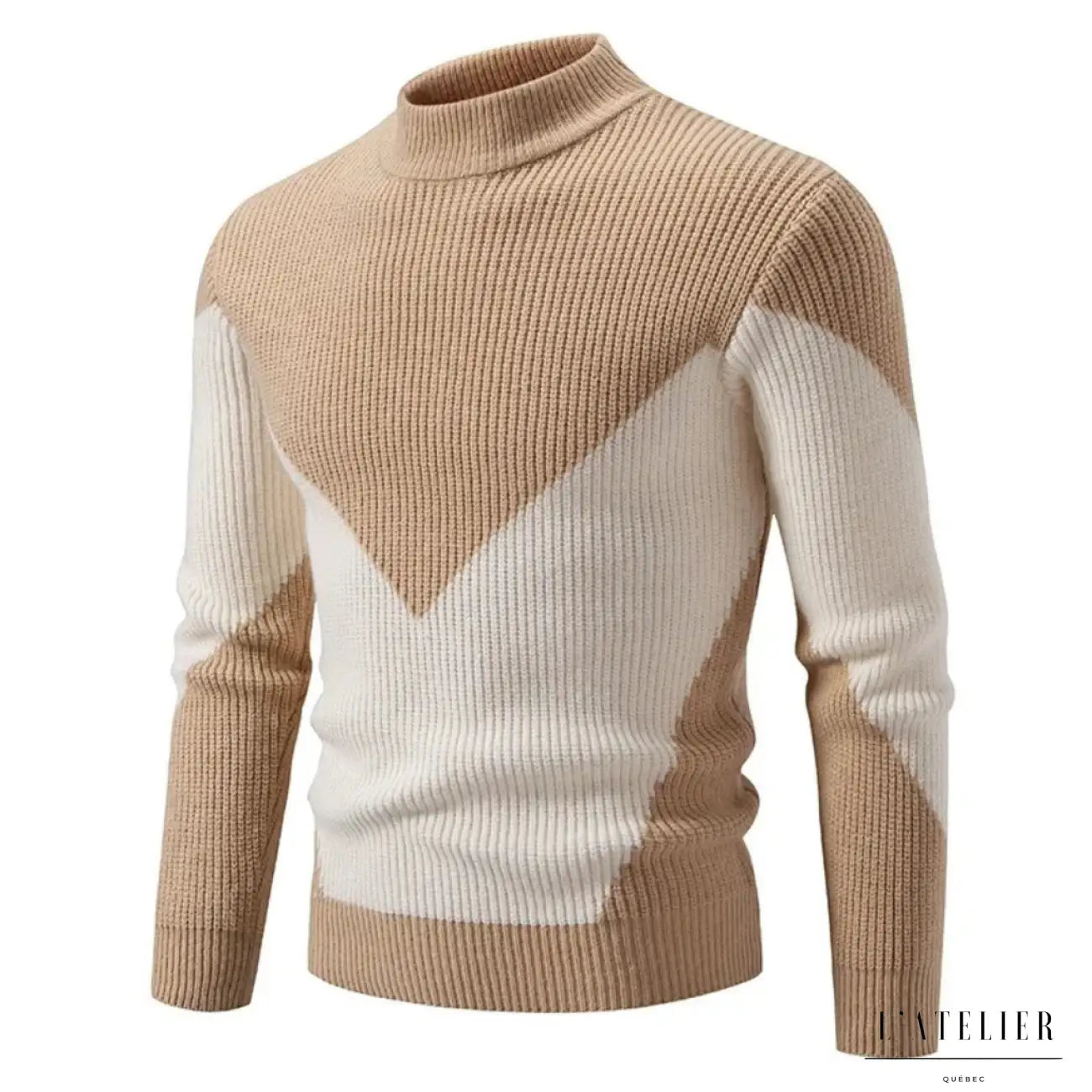 Camille | Pull En Maille Élégant Beige Diamant / S