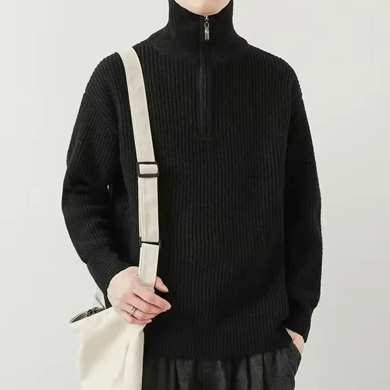 Oversized Damestrui met Kwartrits – Comfortabele en Stijlvolle Gebreide Sweater-05