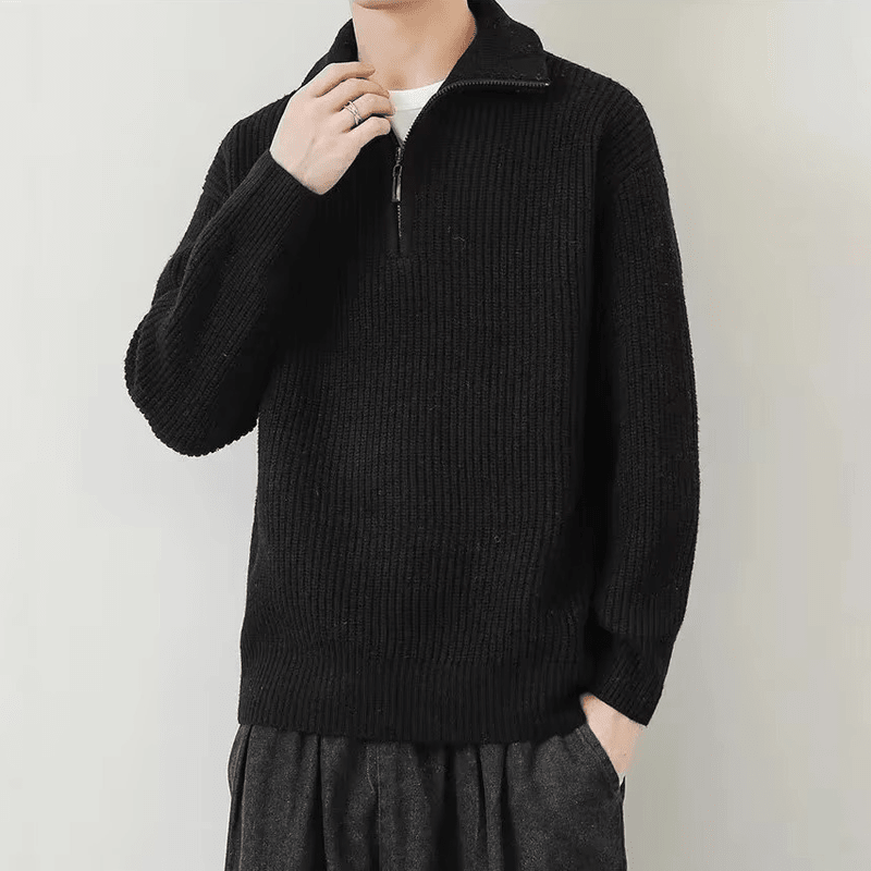 Oversized Damestrui met Kwartrits – Comfortabele en Stijlvolle Gebreide Sweater-03