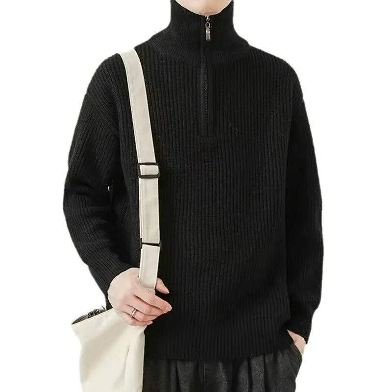 Oversized Damestrui met Kwartrits – Comfortabele en Stijlvolle Gebreide Sweater-02