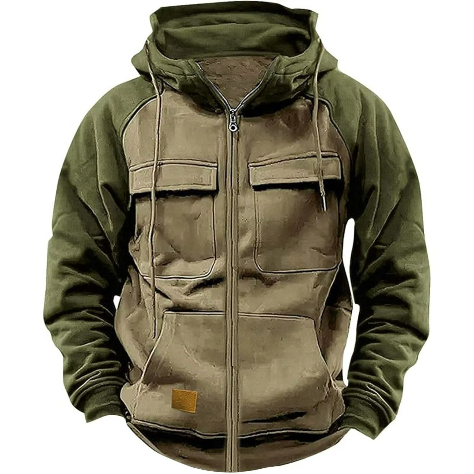 Heren Hoodie met Rits en Meerdere Zakken – Comfortabele Outdoor Hoodie voor Casual en Avontuurlijke Gelegenheden 4