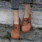 Leren Dames Loafers – Casual Instapschoenen met Platte Zool in Bruin 1