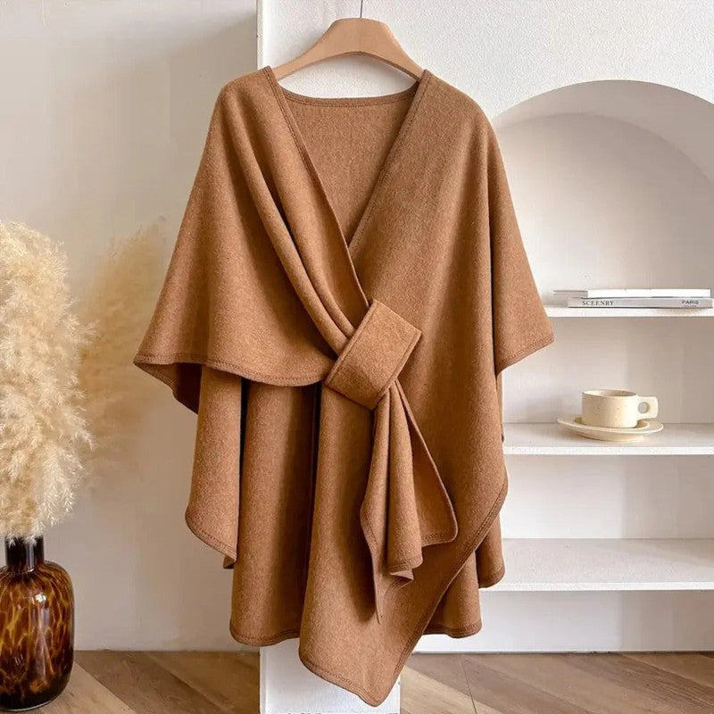 Lange Poncho Sjaal – Zachte & Elegante Wolmix Sjaal voor Dames met Veelzijdig Design 4